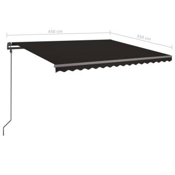 Manual Retractable Awning with LED - 4.5x3.5m Anthracite