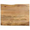 Table Top 90x80x3.8 cm Live Edge Solid Wood Mango Colour mango wood(natural) Size 90 x 80 cm Quantity in Package 1 Thickness 38 mm 