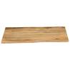 Live Edge Solid Wood Mango Table Top - 90x80x3.8 cm