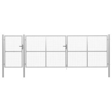 Durable Silver Steel Garden Gate 500x150 cm | HipoMarket