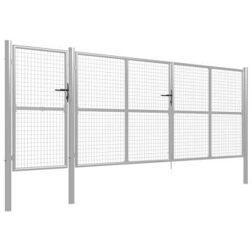 Durable Silver Steel Garden Gate 500x150 cm | HipoMarket