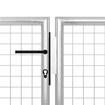 Durable Silver Steel Garden Gate 500x150 cm | HipoMarket