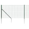 Wire Mesh Fence with Spike Anchors Green - 0.8x25 m