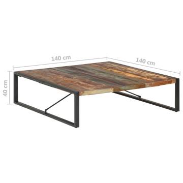 Industrial Coffee Table 140x140 cm - Solid Reclaimed Wood