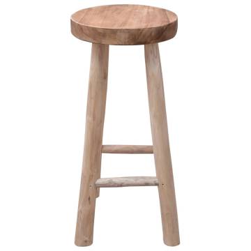 Solid Teak Wood Bar Stool - Rustic Charm for Any Space