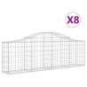 Arched Gabion Baskets 8 pcs - Decorative Garden Barriers