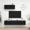 3 pcs Black Engineered Wood TV Cabinets | HipoMarket