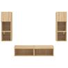 6 Piece TV Wall Units with LED - Sonoma Oak | Hipomarket