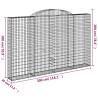 Arched Gabion Baskets - 13 pcs Galvanized Iron Garden Barriers