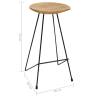 Rustic Solid Teak Wood Bar Stools - Set of 2 | Hipomarket