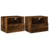 Stylish Smoked Oak TV Wall Cabinets - 2 pcs - Hipomarket UK