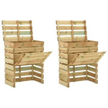 Slatted Garden Composter Set - 80x50x100 cm Pinewood