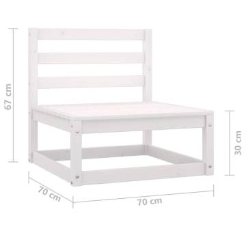 Garden Middle Sofas: 3 pcs White Solid Wood Pine - Hipomarket