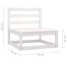 Garden Middle Sofas: 3 pcs White Solid Wood Pine - Hipomarket