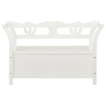 Elegant White Storage Bench - Solid Fir Wood | Hipo Market