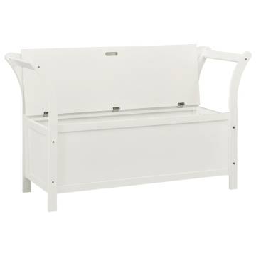 Elegant White Storage Bench - Solid Fir Wood | Hipo Market