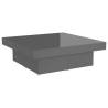 Stylish High Gloss Grey Coffee Table - 90x90x28 cm