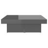 Stylish High Gloss Grey Coffee Table - 90x90x28 cm