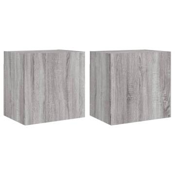 Stylish Grey Sonoma TV Wall Cabinets - 2 pcs | Home Storage