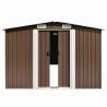 Durable Brown Metal Garden Shed - 257x580x181 cm