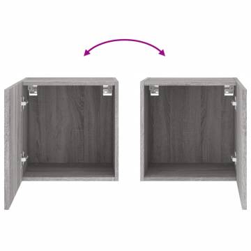 Stylish Grey Sonoma TV Wall Cabinets - 2 pcs | Home Storage