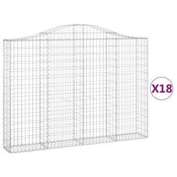 Arched Gabion Baskets - 18 pcs Galvanised Iron | Hipo Market