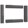 10 Piece High Gloss Grey TV Cabinet Set | Hipomarket