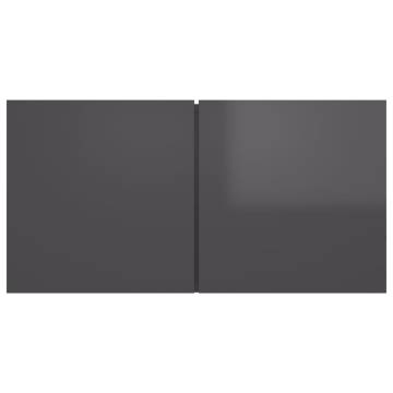 10 Piece High Gloss Grey TV Cabinet Set | Hipomarket