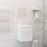 2 Piece Bathroom Furniture Set High Gloss White Engineered Wood Colour high gloss white Number of 1 Number of Pieces 