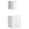 2 Piece High Gloss White Bathroom Furniture Set | Hipomarket