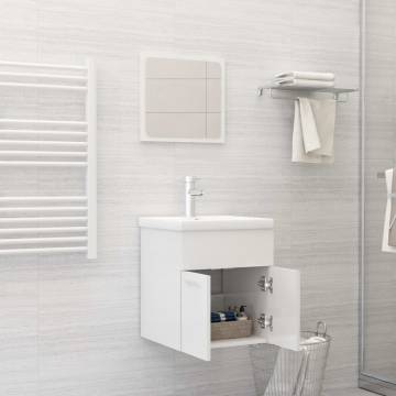 2 Piece High Gloss White Bathroom Furniture Set | Hipomarket