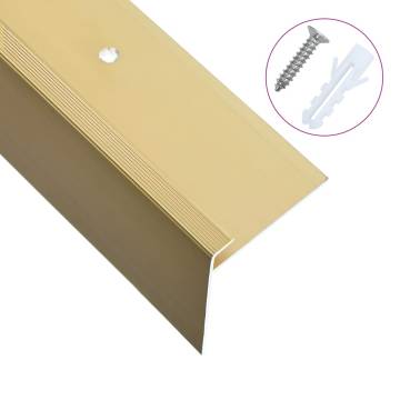 F-shape Stair Nosings - 15 pcs Aluminium Gold - Hipomarket UK