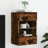 TV Wall Cabinet with LED Lights Smoked Oak 40x30x60.5 cm Colour smoked oak Quantity in Package 1 Width 40 cm 