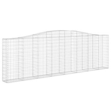 Arched Gabion Baskets - 9 pcs Galvanised Iron | Hipomarket