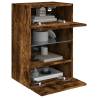 Stylish TV Wall Cabinet with LED Lights – Smoked Oak