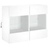 Stylish TV Wall Cabinet with LED Lights - White 78.5x30 cm