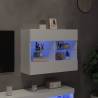 Stylish TV Wall Cabinet with LED Lights - White 78.5x30 cm