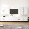 8 Piece TV Cabinet Set White Engineered Wood Colour white Quantity in Package 8 