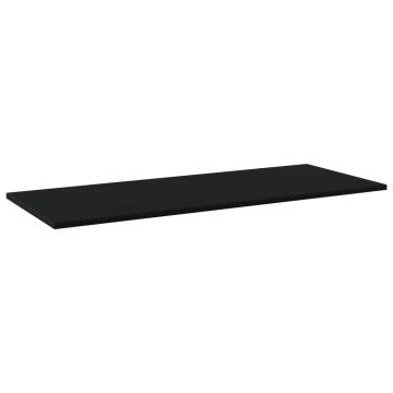 Bookshelf Boards 4 pcs Black - Quality Engineered Wood 100x40cm