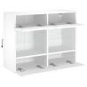 Stylish TV Wall Cabinet with LED Lights - White 78.5x30 cm