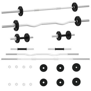 30 kg Cast Iron Barbell & Dumbbell Set - Versatile Workout Gear