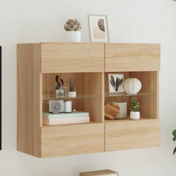 TV Wall Cabinet with LED Lights - Sonoma Oak | Hipomarket UK