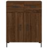 Elegant Brown Oak Highboard - 69.5x34x180 cm Engineered Wood