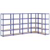 5-Layer Shelves - Blue Steel & Engineered Wood | HipoMarket