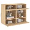 TV Wall Cabinet with LED Lights - Sonoma Oak | Hipomarket UK