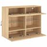 TV Wall Cabinet with LED Lights - Sonoma Oak | Hipomarket UK