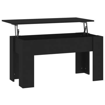 Stylish Black Coffee Table - Lift-Top Design 101x49x52 cm