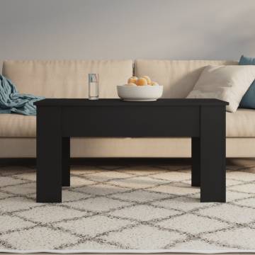 Stylish Black Coffee Table - Lift-Top Design 101x49x52 cm