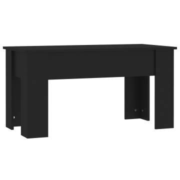 Stylish Black Coffee Table - Lift-Top Design 101x49x52 cm