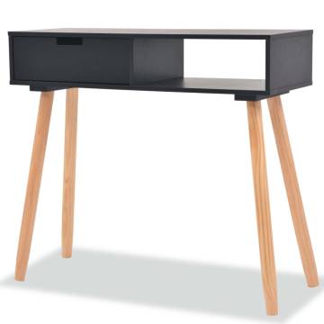 Stylish Solid Pinewood Console Table - Black 80x30x72 cm